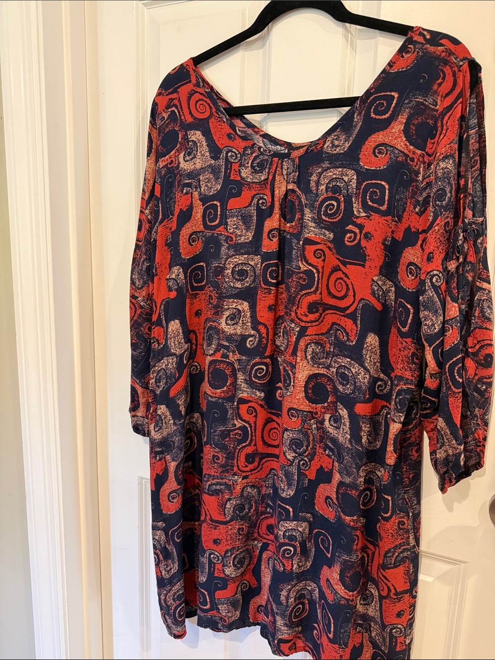 Vintage Lola de Caraïbe 100% Rayon Abstract Resort Tunic Dress | One Size
